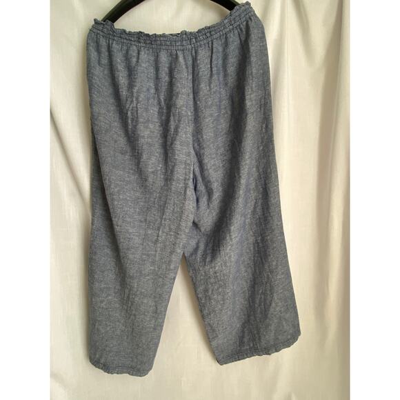 Linen and rayon chambray denim palazzo pants womens size 20 - 2XL flattering - Picture 3 of 4